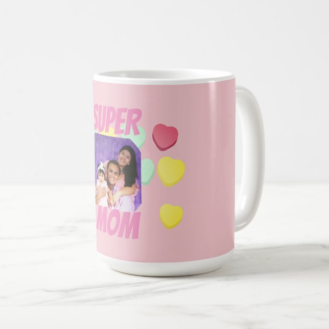 Rosa och färgämnen vid toppen Mamma | MORS DAG Kaffemugg (Framsida höger)