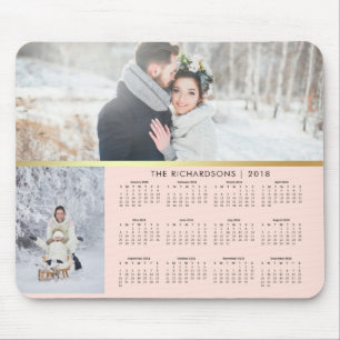 Rosa och Faux Guld 2018 Fotokalender Musmatta