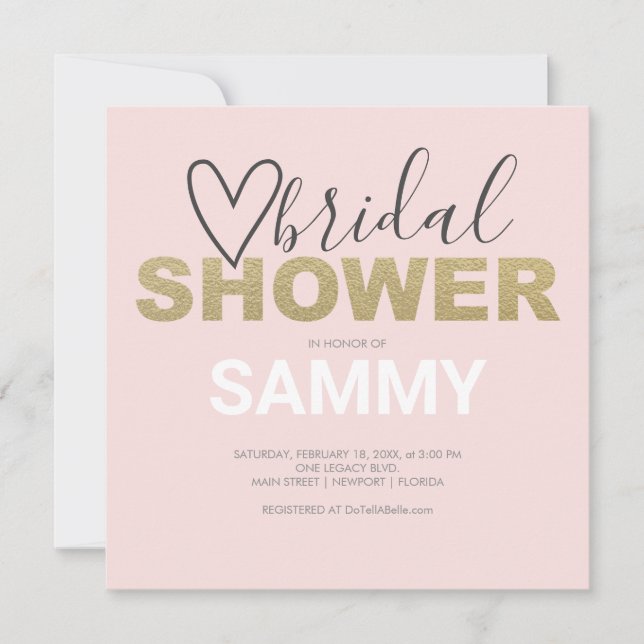 Rosa och Faux Guld Heart-Möhippan (Framsida)