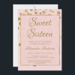 Rosa och feta fettkonfetti sötningsmedel 16 födel Inbjudningar<br><div class="desc">Rosa och guldfettkonfetti Elegant Sweet sixteen under en 16:e födelsedagsfesten firande. Denna moderna inbjudan är perfekt för en  Rosa och guldfeta Polka dots Konfetti Foil Girly Sweet 16 Födelsedagsfest. Kontakta designern om du vill ha anpassade matchande objekt.</div>