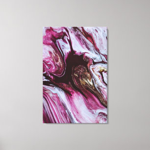 Rosa och fetstilt Abstrakt Fluid Art Canvastryck