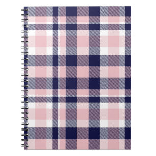 Rosa och flotta Pput, schaktad, sömlös, tartan Anteckningsbok