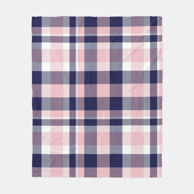 Rosa och flotta Pput, schaktad, sömlös, tartan  Fleecefilt (Framsidan)