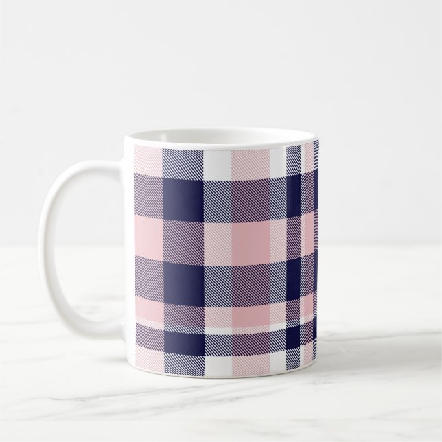 Rosa och flotta Pput, schaktad, sömlös, tartan  Kaffemugg (Vänster)