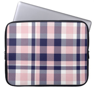 Rosa och flotta Pput, schaktad, sömlös, tartan Laptop Fodral