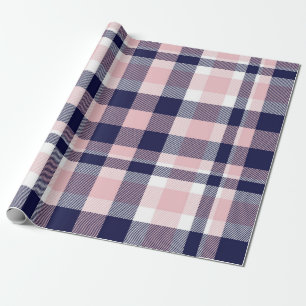 Rosa och flotta Pput, schaktad, sömlös, tartan Presentpapper