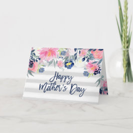 Rosa och flottblommor | Rand Lycklig Mors dag Kort