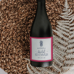 Rosa och flottetiketter för ananas Möhippa Vin Vinflaska Etikett