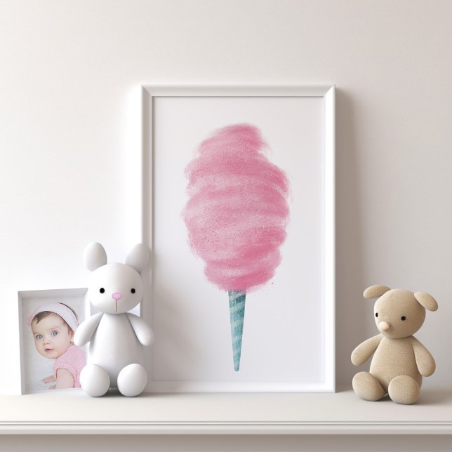 Rosa och fluffy Cotton Candy Nursery Artwork Poster (Skapare uppladdad)