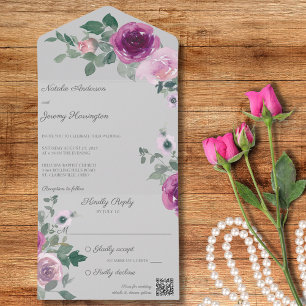 Rosa och Fuchsia Ro om Grått QR-kod