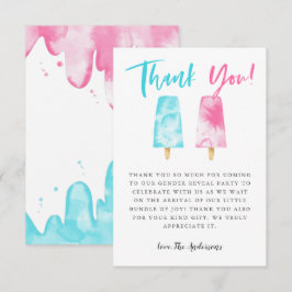 Rosa och Gender av blått ljus i Party Tack Kort