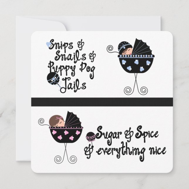 Rosa och Gender för blå  i Party Inbjudningar (Framsida)