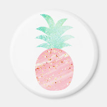 Rosa och Glitter-ananas-magnet