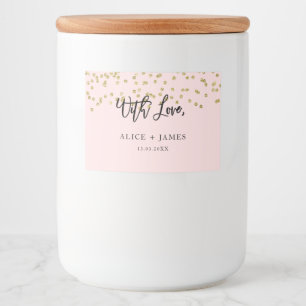 Rosa- och Glitter-ljus-etikett Mat Etiketter