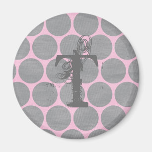 Rosa- och grå färgpolkaen pricker det texturerade magnet