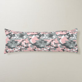 Rosa och grå kamouflage, militär, armé kroppskudde