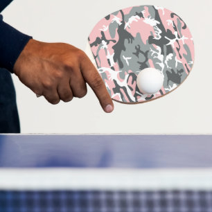 Rosa och grå kamouflage, militär, armé pingisracket