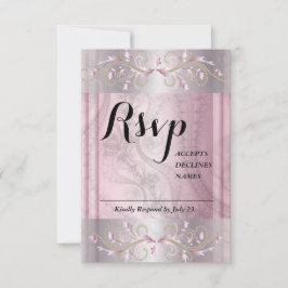Rosa och grå RSVP-kort OSA Kort