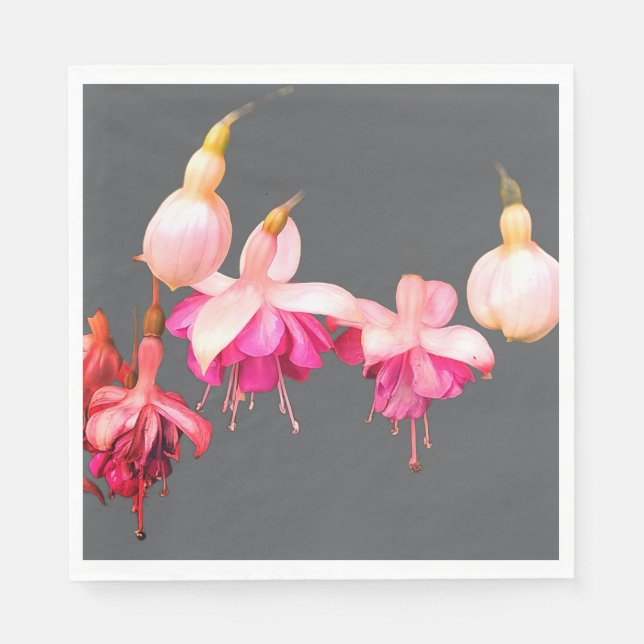 Rosa och gräddblommor pappersservett (Framsidan)