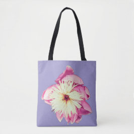 Rosa och gräddblommor tygkasse