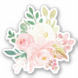  Rosa och gräsklippare Bouquet Watercolor Klistermärken