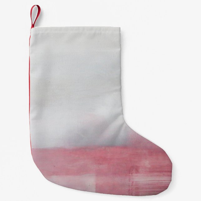 Rosa och Grått Abstrakt Art-målning. Modern artpai Liten Julstrumpa (Framsidan)