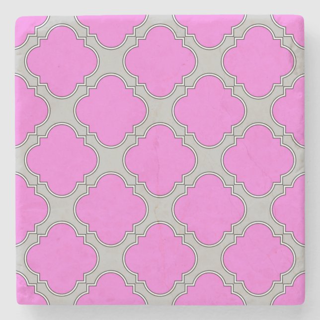 Rosa och grått av kvartfolie underlägg sten (Framsidan)