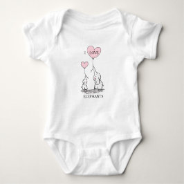 Rosa och Grått Baby Elephant T-shirt
