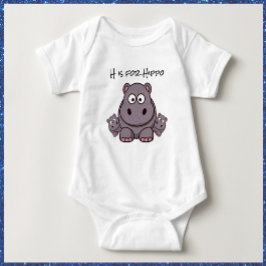Rosa och Grått Baby Hippo T Shirt