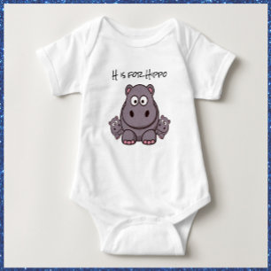 Rosa och Grått Baby Hippo T Shirt