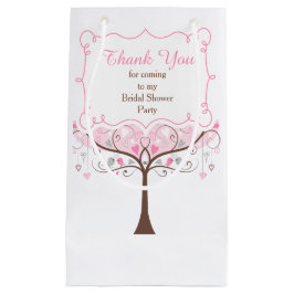 Rosa och grått blommande fågel Bröllopsdusch Tack