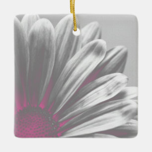Rosa och Grått Blommigt Högdagrar Bröllop Julgransprydnad Keramik