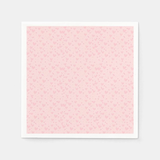Rosa och grått blommigt mönster papper servett (Framsidan)