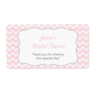 Rosa och Grått Chevron-Vattenflaska Fraktsedel