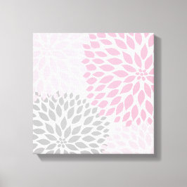 Rosa och Grått Dahlia Square Wall Art Canvastryck