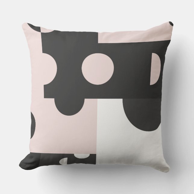 rosa och Grått Geometric Kudde (Framsida)