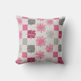 Rosa och Grått Geometric Starburst Cushion Kudde
