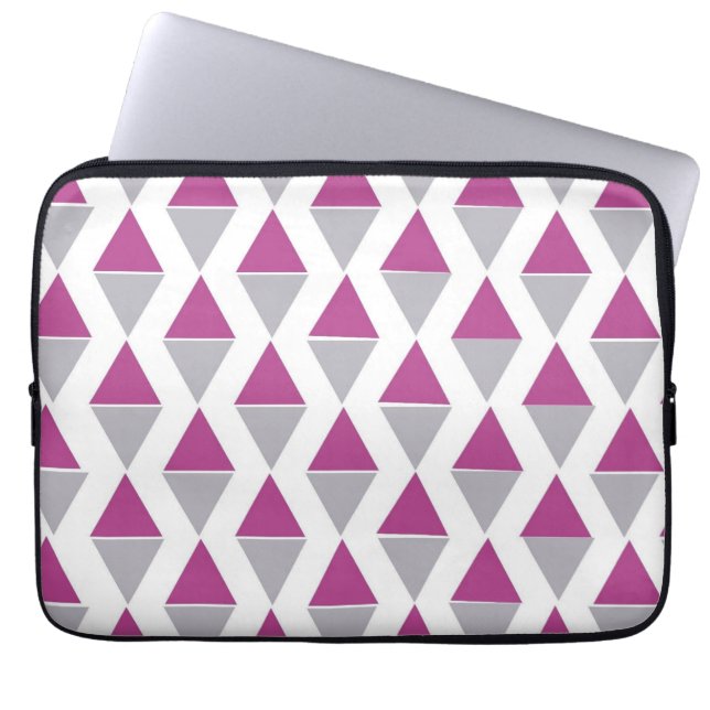 Rosa och Grått Geometrisk triangel Laptop sleeve (Framsidan)