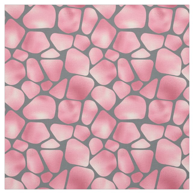 Rosa och Grått Giraffe Print Tyg (Provkarta)