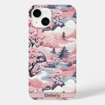 Rosa och Grått japansk iphone case