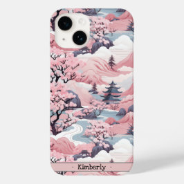 Rosa och Grått japansk iphone case