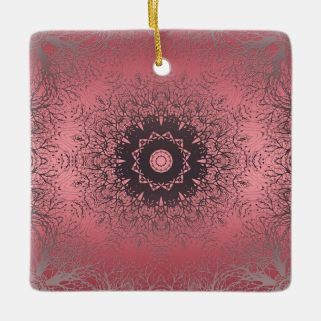 rosa och grått julgransprydnad keramik (Framsida)