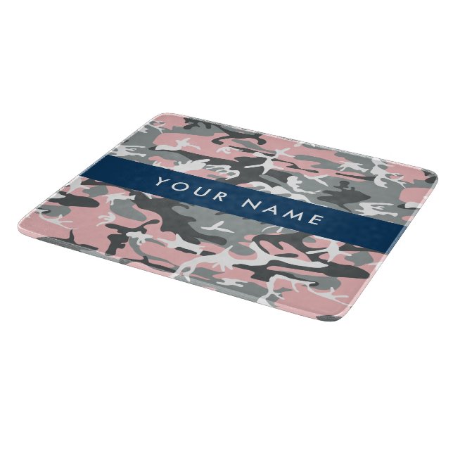 Rosa och Grått-kamouflage Ditt namn anpassar sig (Hörn)