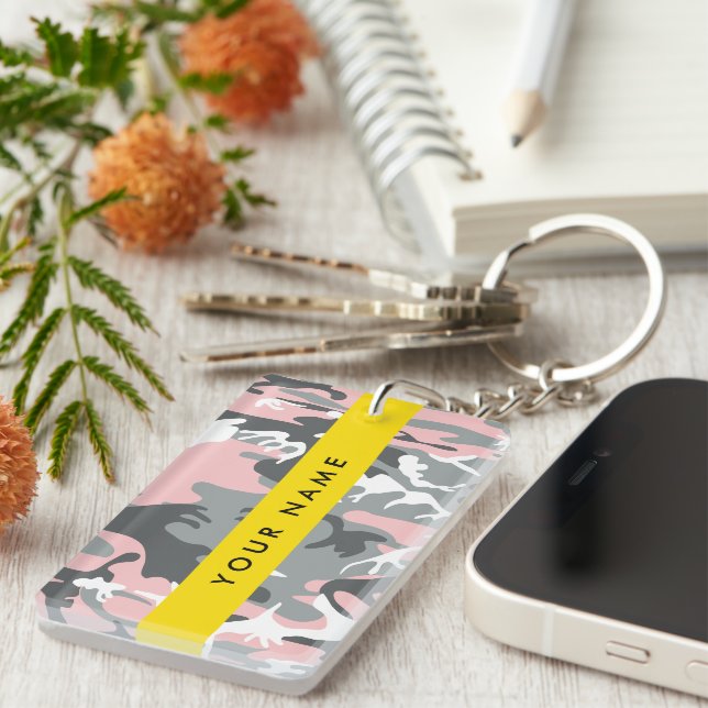 Rosa och Grått-kamouflage Ditt namn anpassar sig (Högra Framsidan)