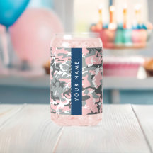 Rosa och Grått-kamouflage Ditt namn anpassar sig