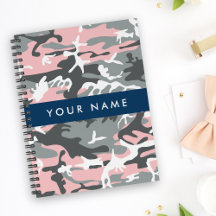 Rosa och Grått-kamouflage Ditt namn anpassar sig