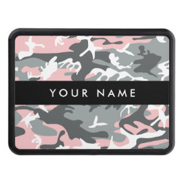 Rosa och Grått-kamouflage Ditt namn anpassar sig Dragkroksskydd