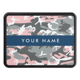 Rosa och Grått-kamouflage Ditt namn anpassar sig Dragkroksskydd