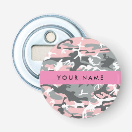Rosa och Grått-kamouflage Ditt namn anpassar sig Flasköppnare