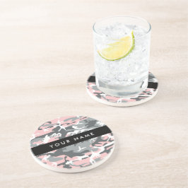 Rosa och Grått-kamouflage Ditt namn anpassar sig Underlägg